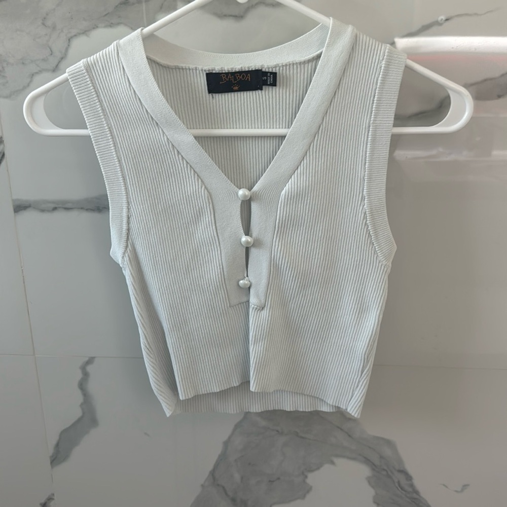 BALBOA BEADED WHITE TOP